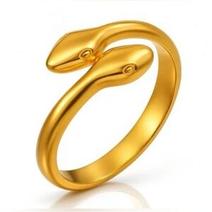 18k Gold Plated Snake Cuff Ring